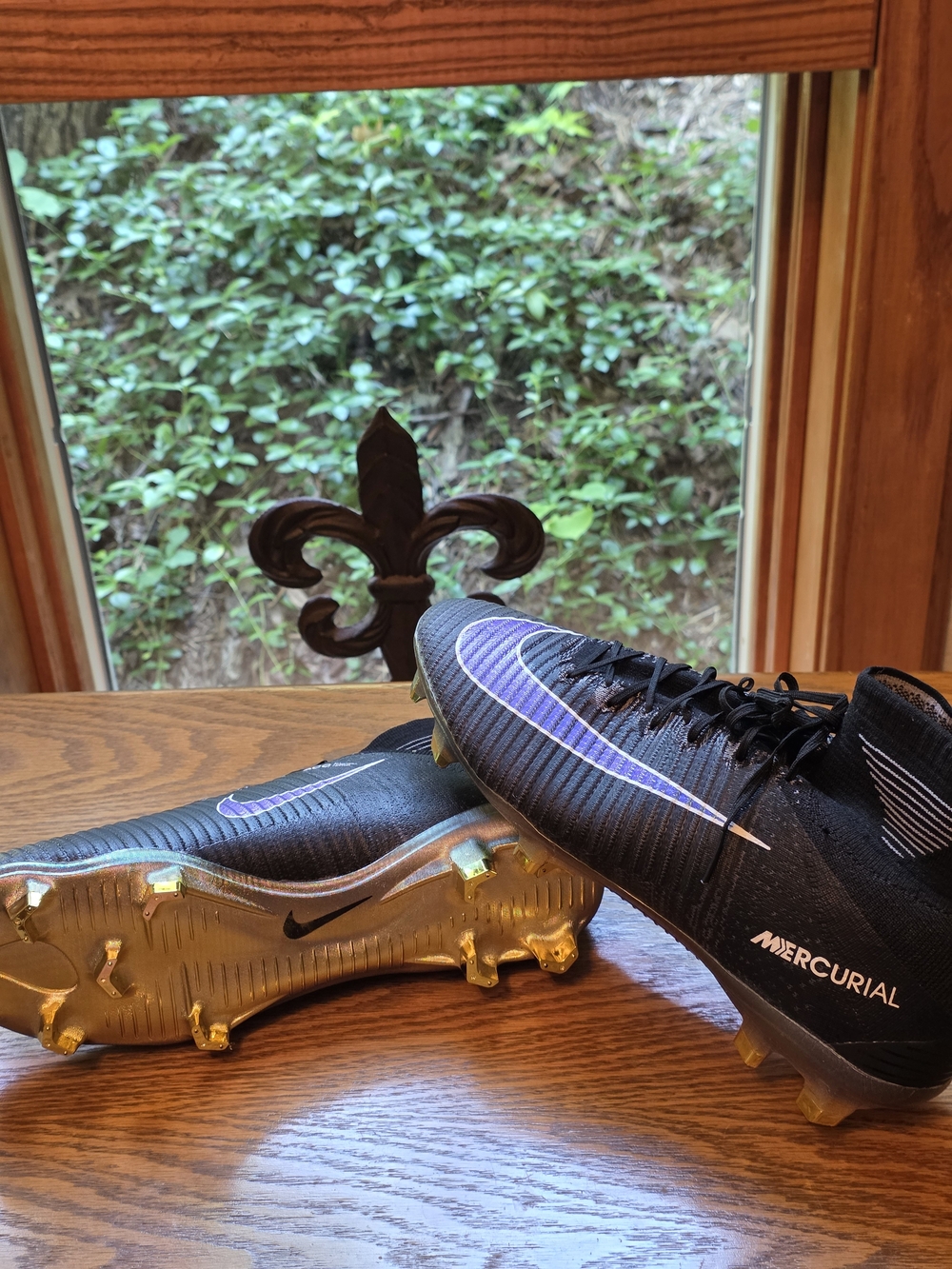 Nike Mercurial Men's Black/Purple Soccer Football Cleats, NWOT, Sz 8.5